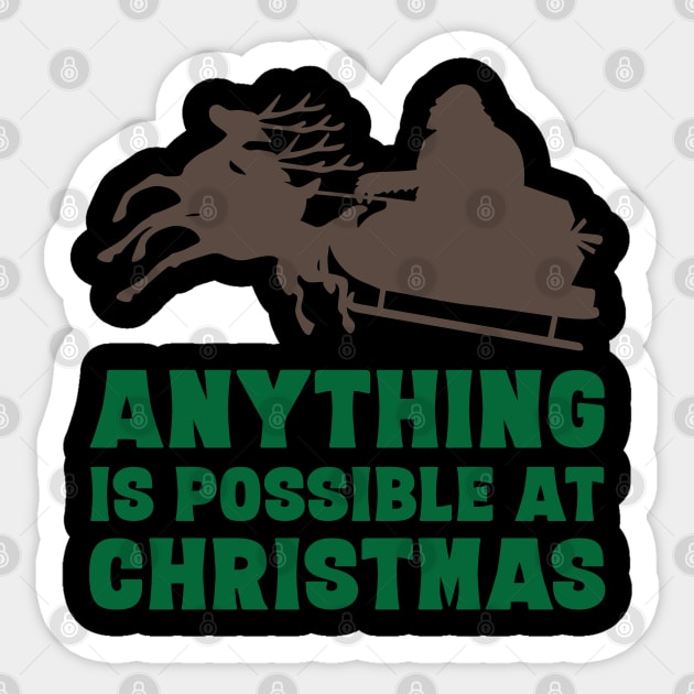 Bigfoot Santa Claus riding sleigh funny Bigfoot lover Christmas Gift Sticker by BadDesignCo